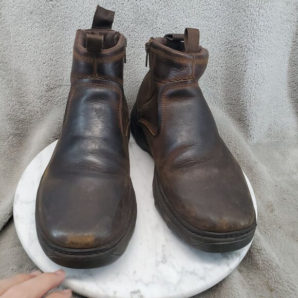 Skechers Shoes Mens Size 9 Brown Leather Resment Korver Ankle Boots *Read* - Picture 3 of 11